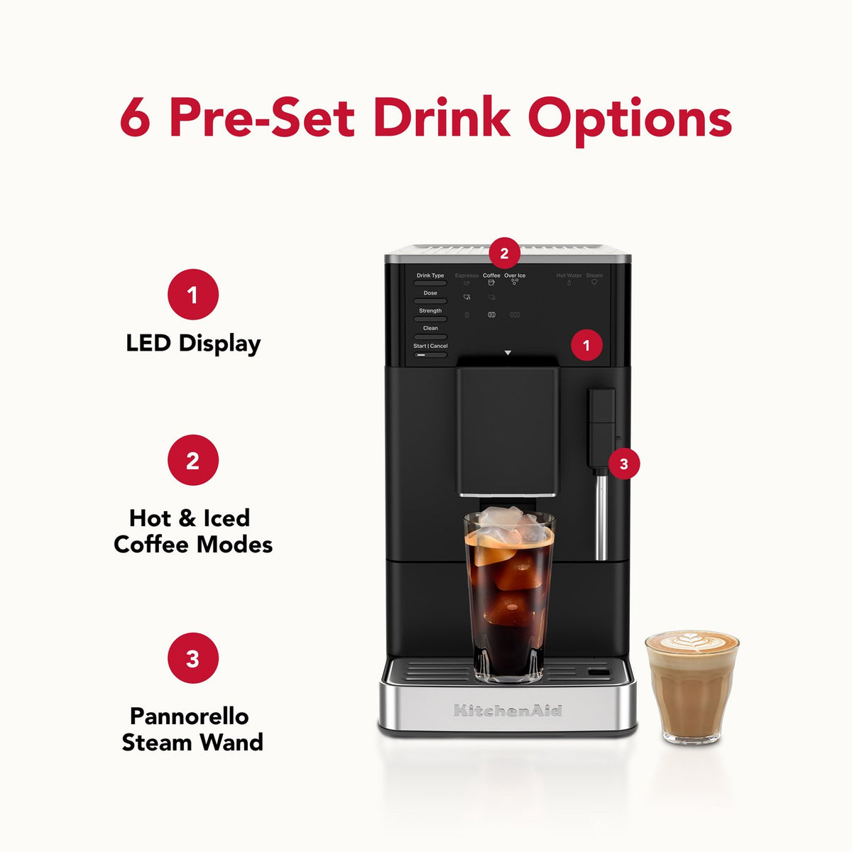 KitchenAid Fully Automatic Espresso Machine KF2 in Black Matte (KES8452BM) - image 2