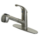 Kingston Brass Gourmetier Century Single-Handle Kitchen Faucet with Pull-Out Sprayer, Brushed Nickel (GSC888NCLSP)