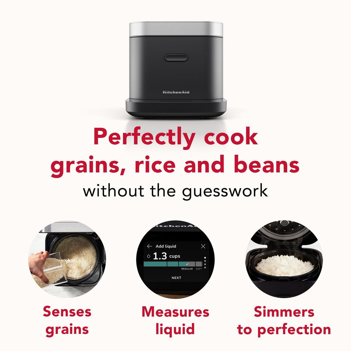 KitchenAid Electric Compact Rice and Grain Cooker with 16 Presets in Black Matte (KGC2154BM) - image 7