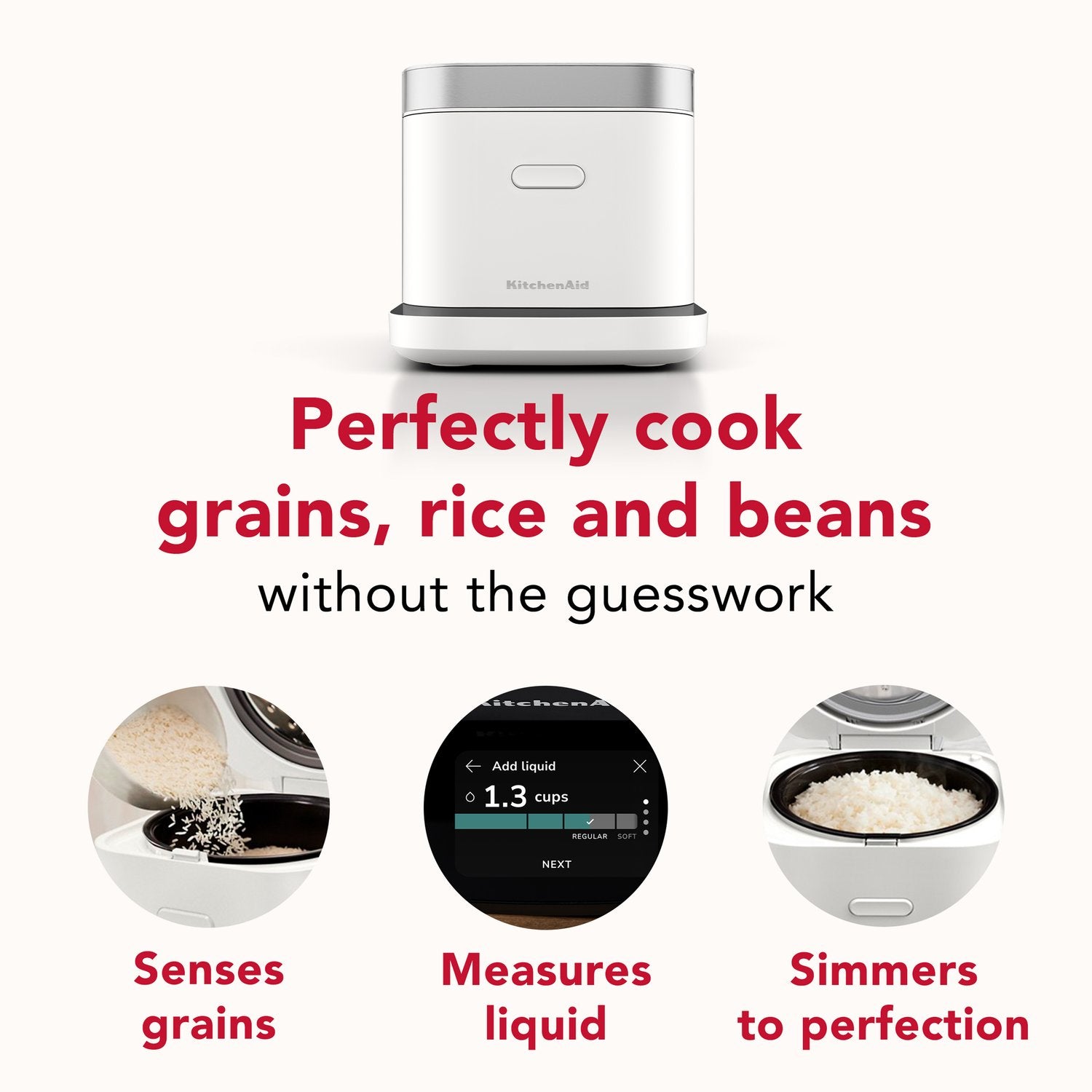 KitchenAid Electric Compact Rice and Grain Cooker with 16 Presets in Porcelain (KGC2154PL) - image 6