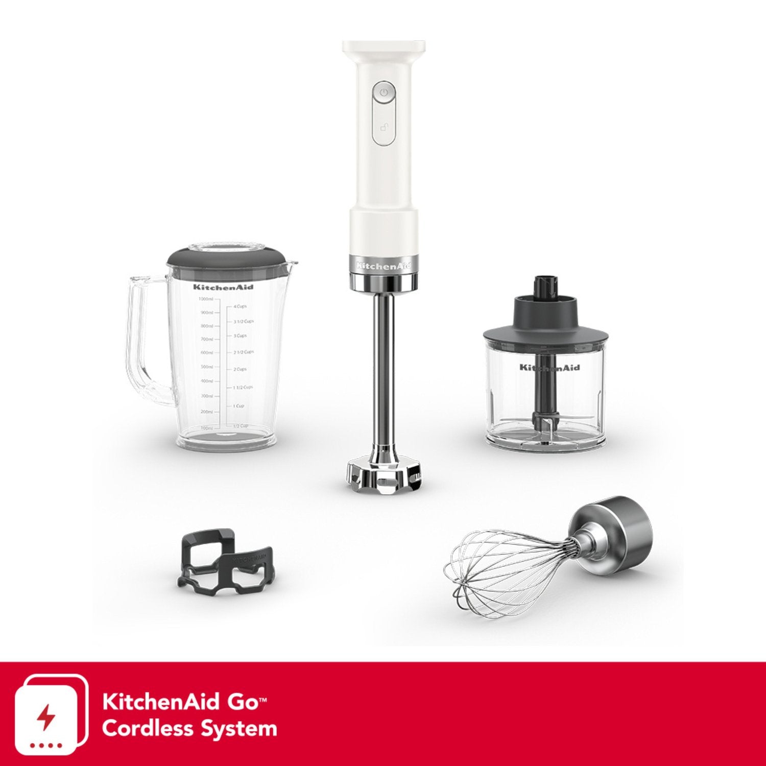 KitchenAid Go Cordless 12V Hand Blender with Accessories in Porcelain (KHBRV05PL) - image 6