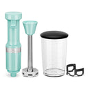 KitchenAid Immersion Blender Corded Variable Speed Trigger, Blending Jar W/Lid in Ice Blue (KHBV53IC)
