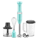 KitchenAid Immersion Blender Corded Variable Speed Trigger, Blending Jar W/Lid in Aqua (KHBV83AQ)