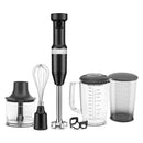 KitchenAid Immersion Blender Corded Variable Speed Trigger, Blending Jar W/Lid in Black Matte (KHBV83BM)