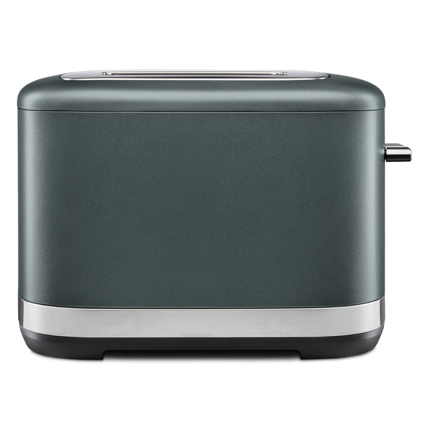 KitchenAid 2-slice toaster in juniper, front view with stainless lever and base