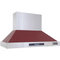Kucht 48-Inch 1200 CFM Wall Mount Range Hood in Stainless Steel and Red (KRH4815-R)