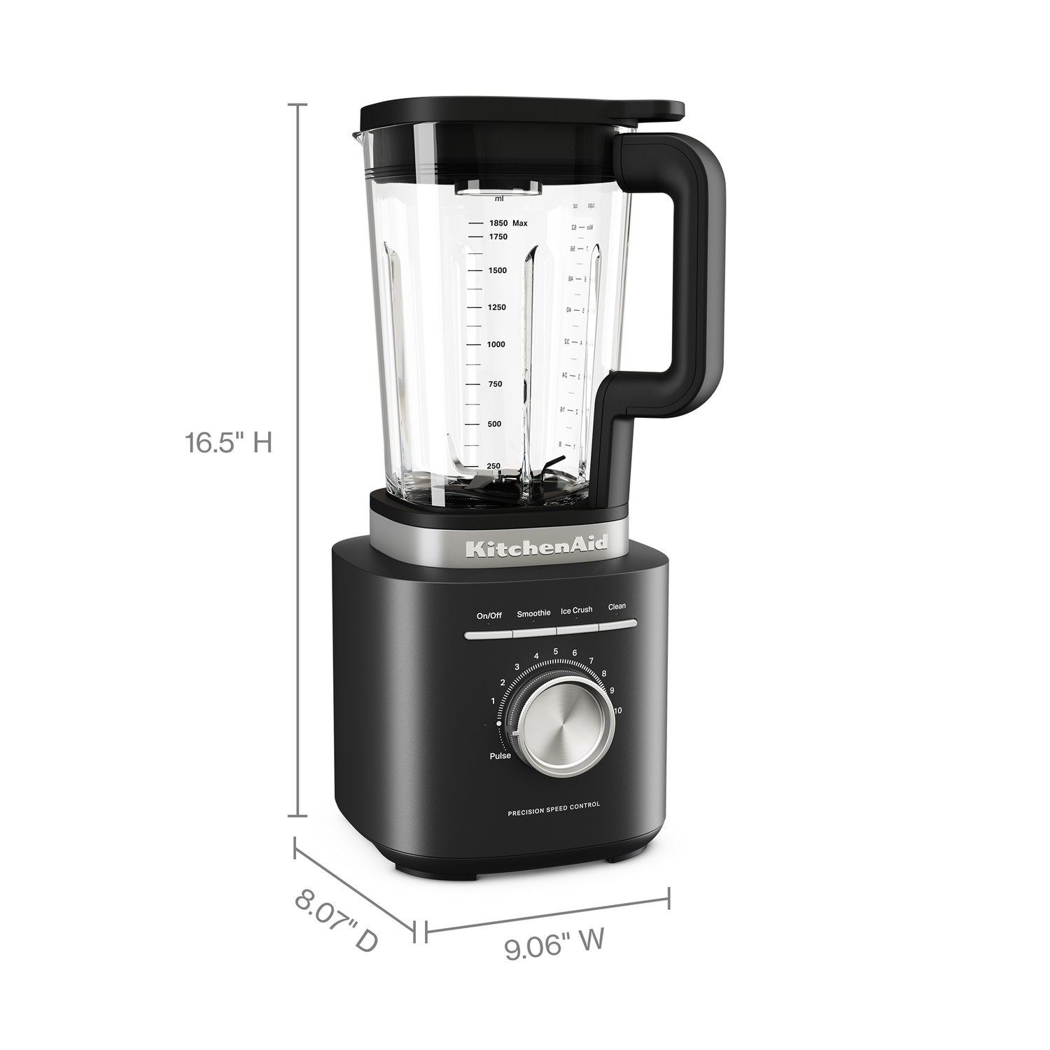 KitchenAid Pure Power Blender with 62 oz Glass Jar in Black Matte (KSB2070BM) - image 6