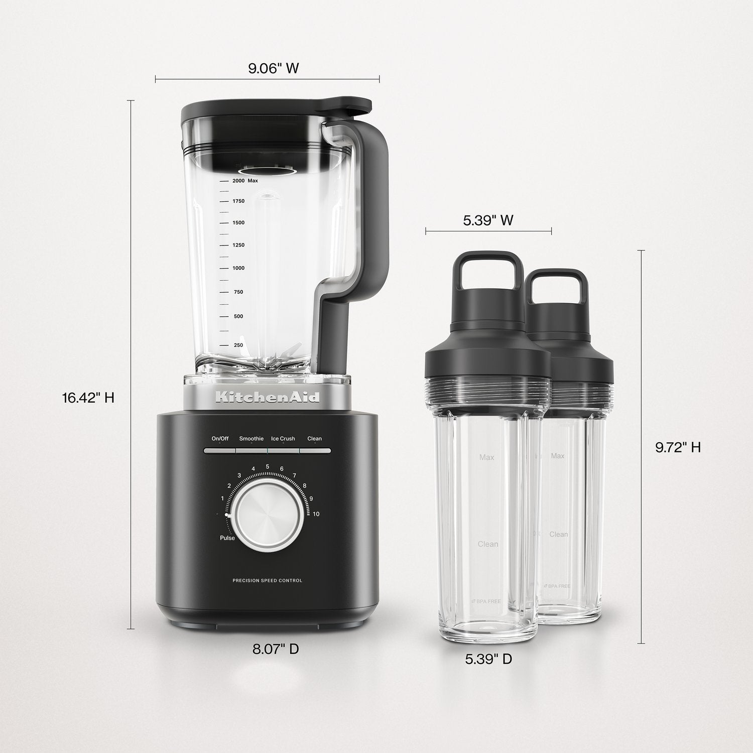 KitchenAid Pure Power Blender with Personal Blending Jar in Black Matte (KSB2079BM) - image 2