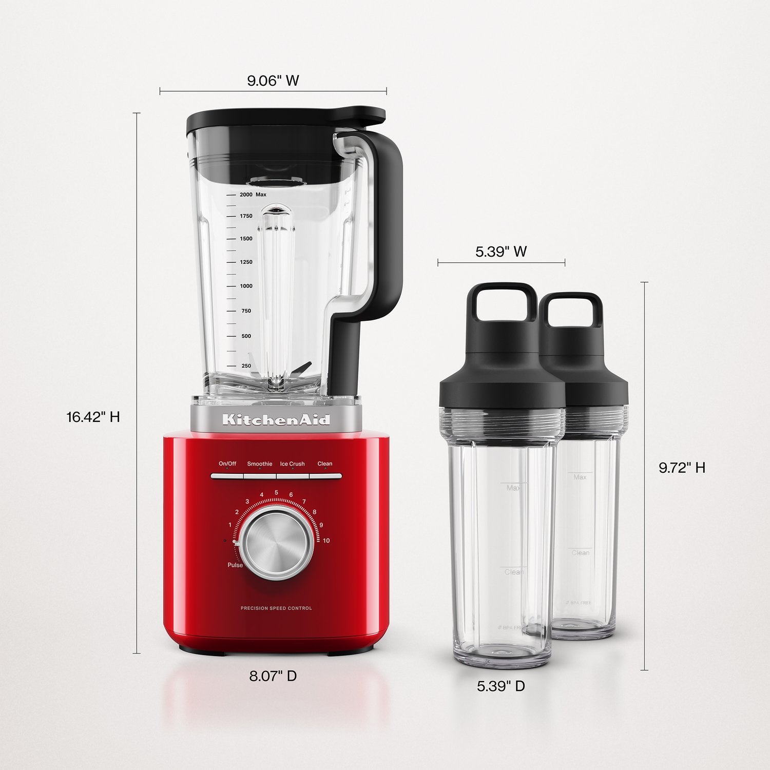 KitchenAid Pure Power Blender with Personal Blending Jar in Empire Red (KSB2079ER) - image 2