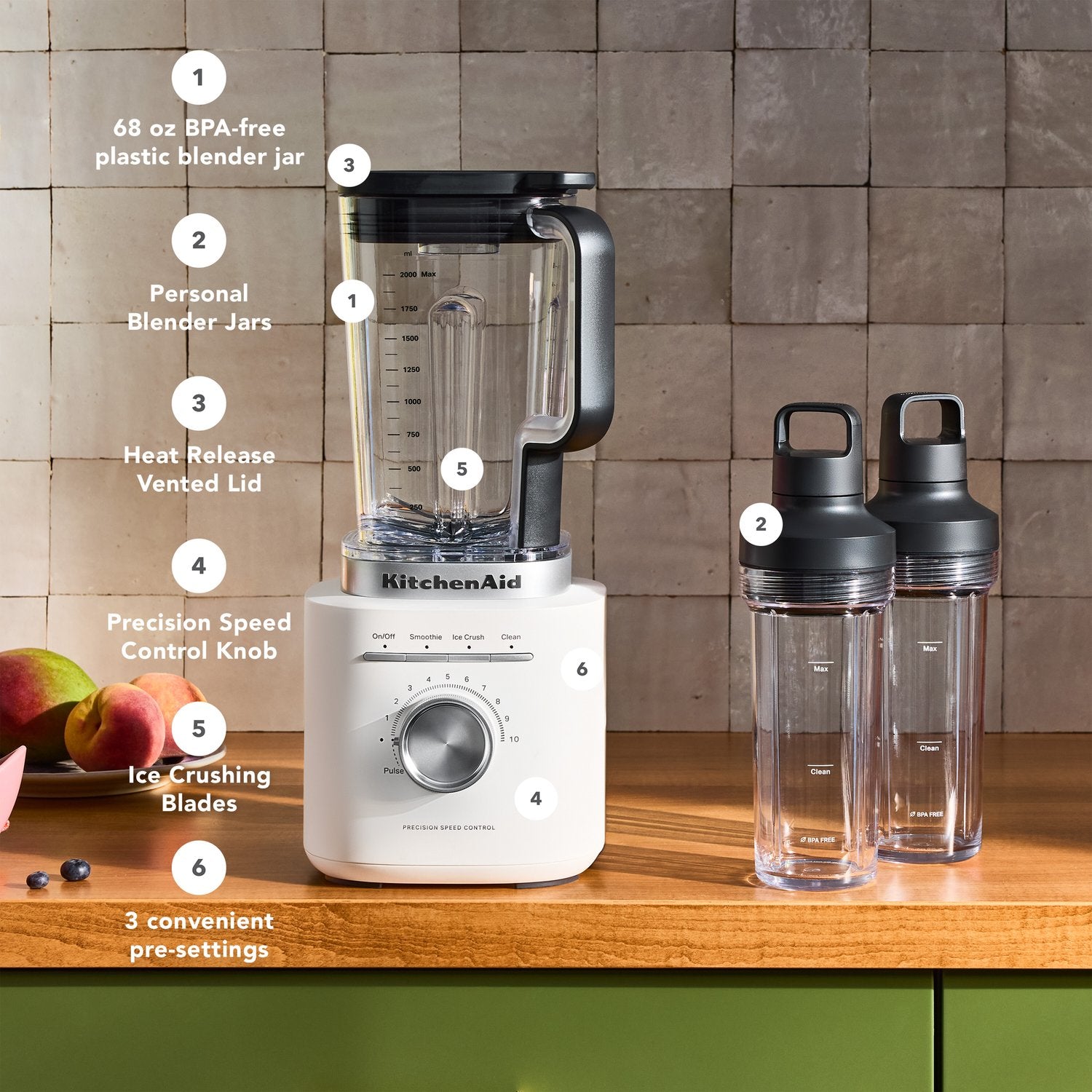 KitchenAid Pure Power Blender with Personal Blending Jar in Porcelain (KSB2079PL) - image 3