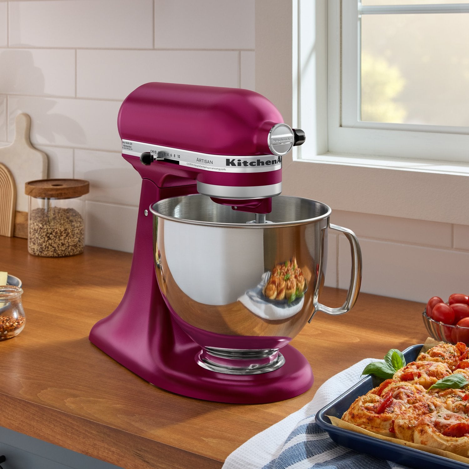 KitchenAid Artisan 5-Quart Tilt-Head Stand Mixer in Beet Root (KSM150PSBE) - image 8