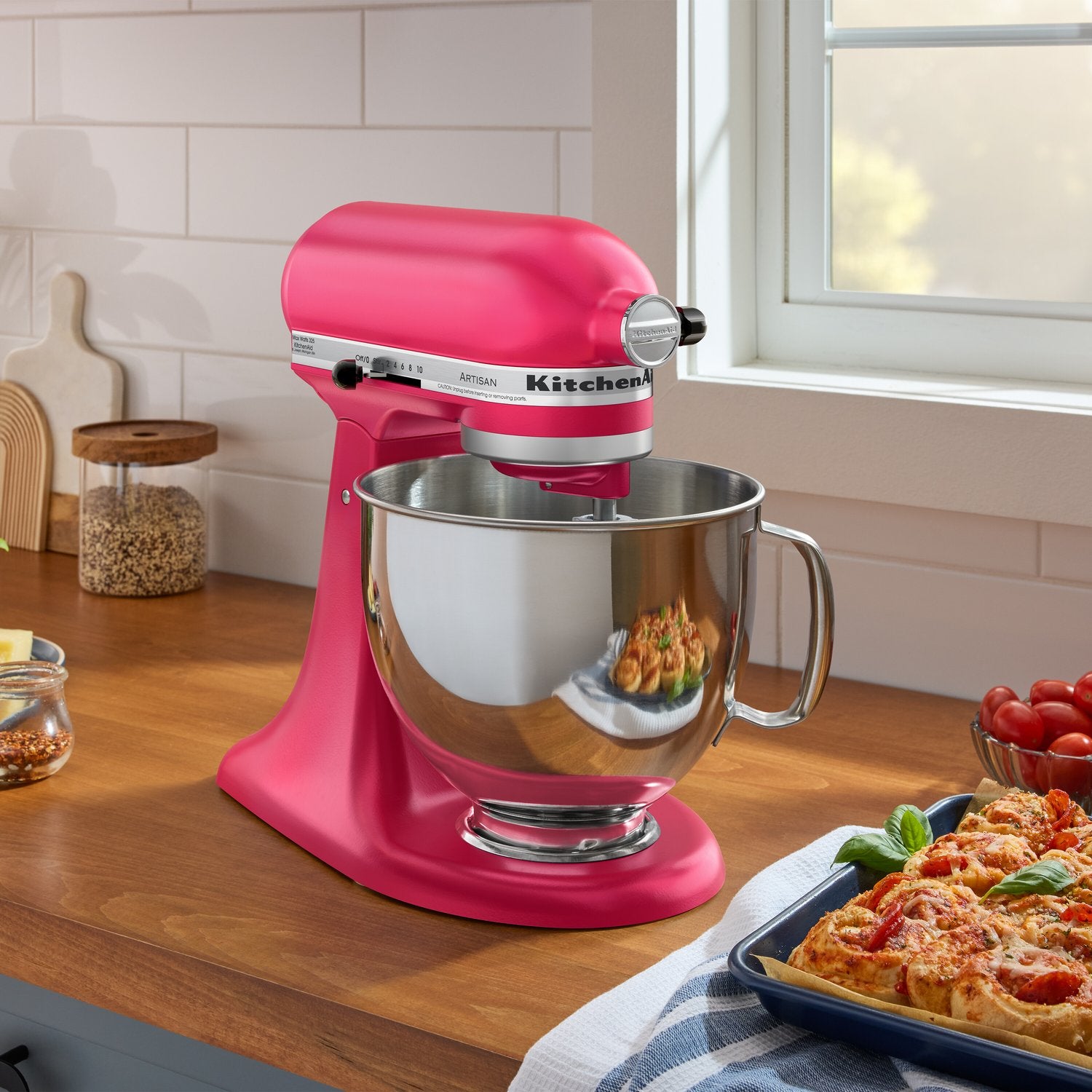 KitchenAid Artisan 5-Quart Tilt-Head Stand Mixer in Hibiscus (KSM150PSHI) - image 8