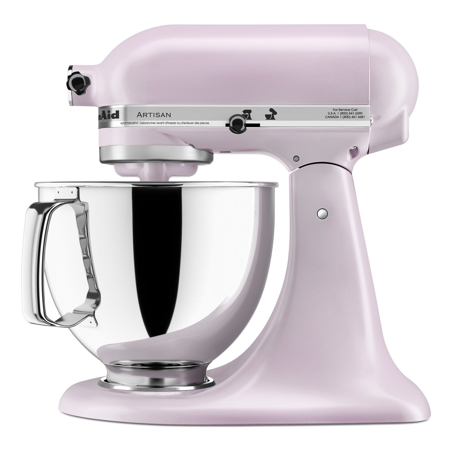 Purple tilt-head stand mixer with stainless bowl and chrome paddle beater