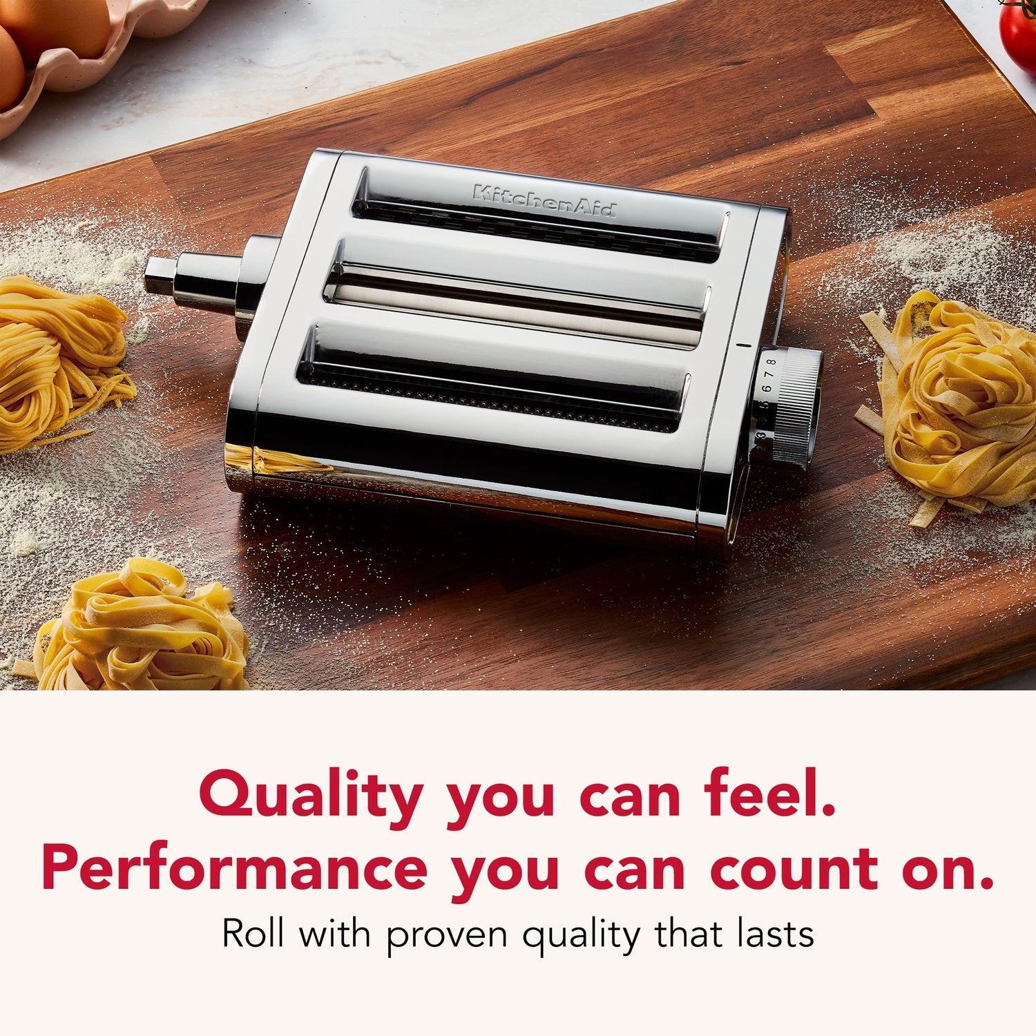 KitchenAid 3-in-1 Metal Pasta Roller and Cutter Attachment in Chrome (KSM3MPA) - image 5