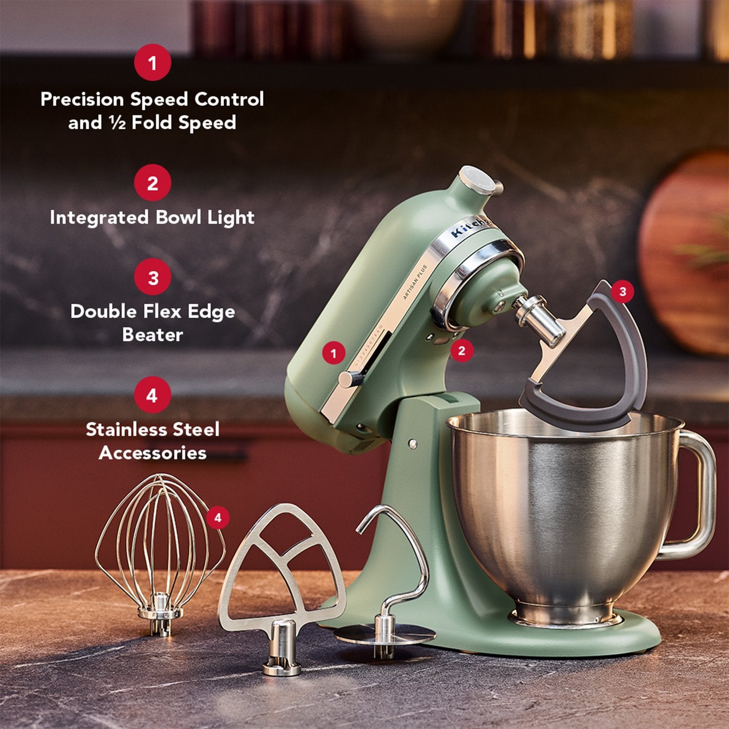 KitchenAid Artisan Plus Tilt-Head Stand Mixer in Cardamom (KSM50PKVXDC) - image 2
