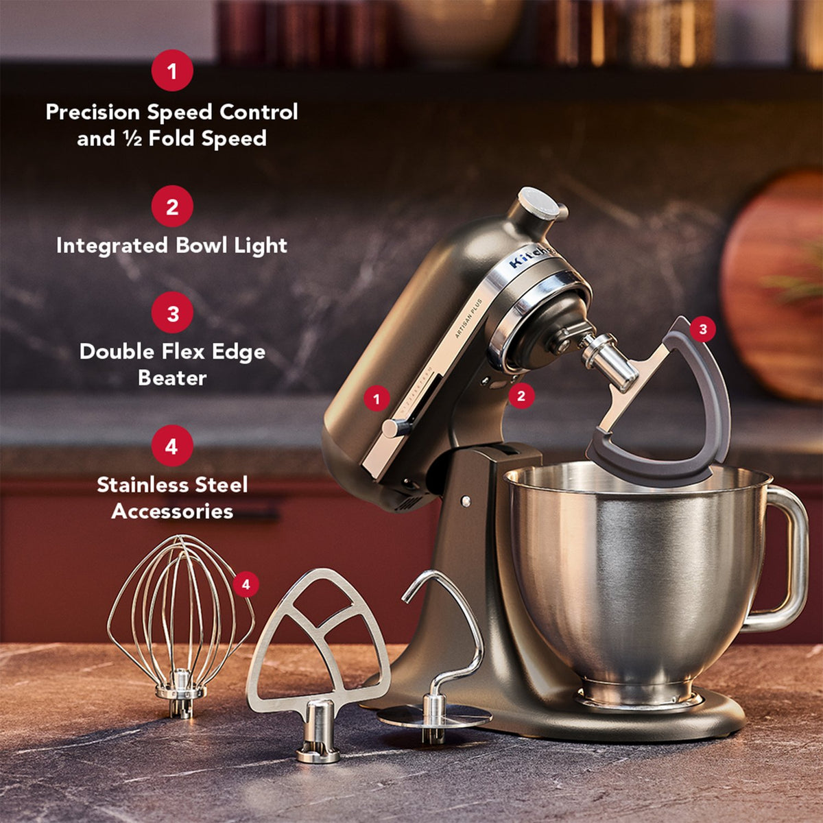 KitchenAid Artisan Plus Tilt-Head Stand Mixer in Iron Ore Bronze (KSM50PKVXIO) - image 2