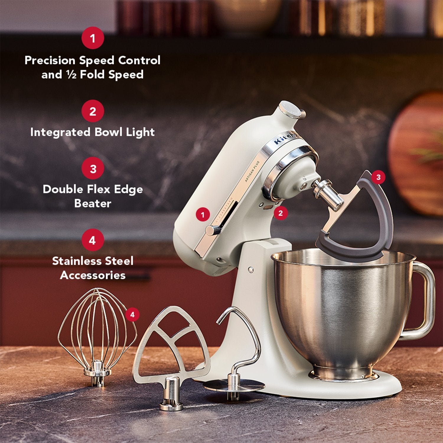 KitchenAid Artisan Plus Tilt-Head Stand Mixer in Porcelain (KSM50PKVXPL) - image 2