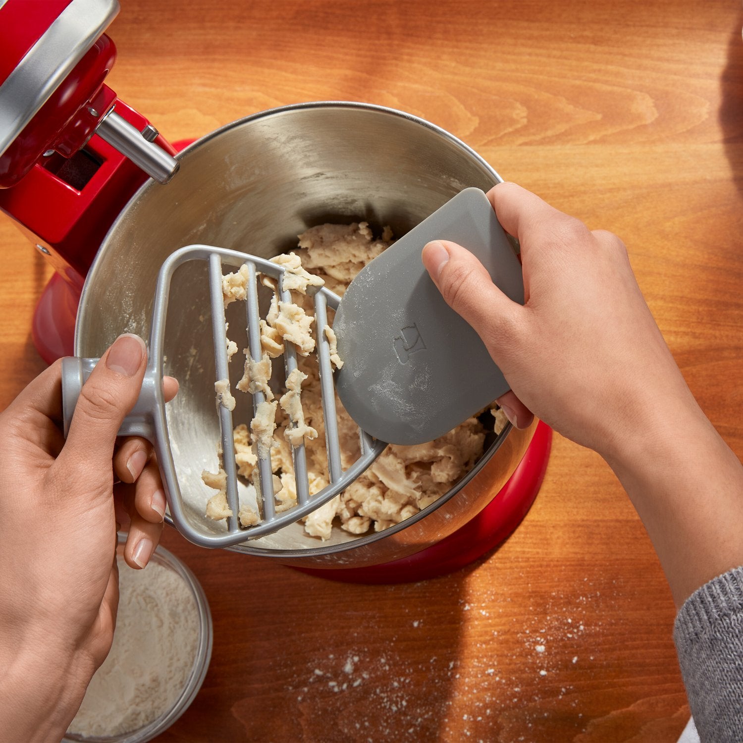 Pastry beater attachment for tilt-head stand mixer, gray beaters with whisk-like wires