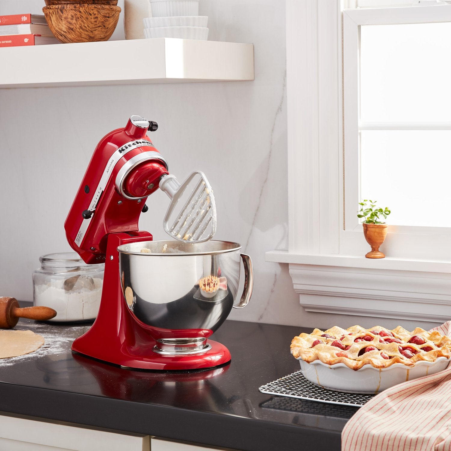 KitchenAid pastry beater attachment with silver wire whisk for tilt-head stand mixers
