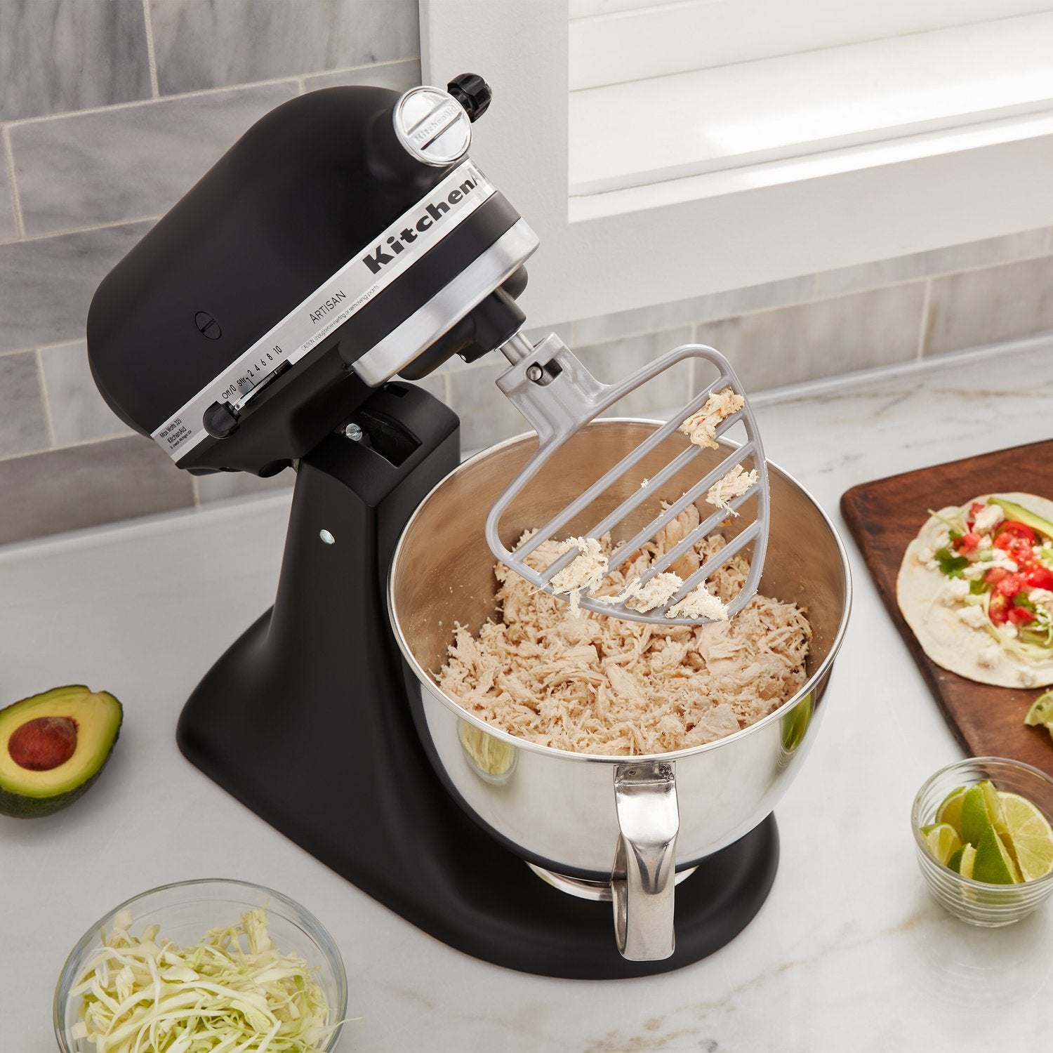 KitchenAid pastry beater attachment with silver wire beaters for tilt-head stand mixers