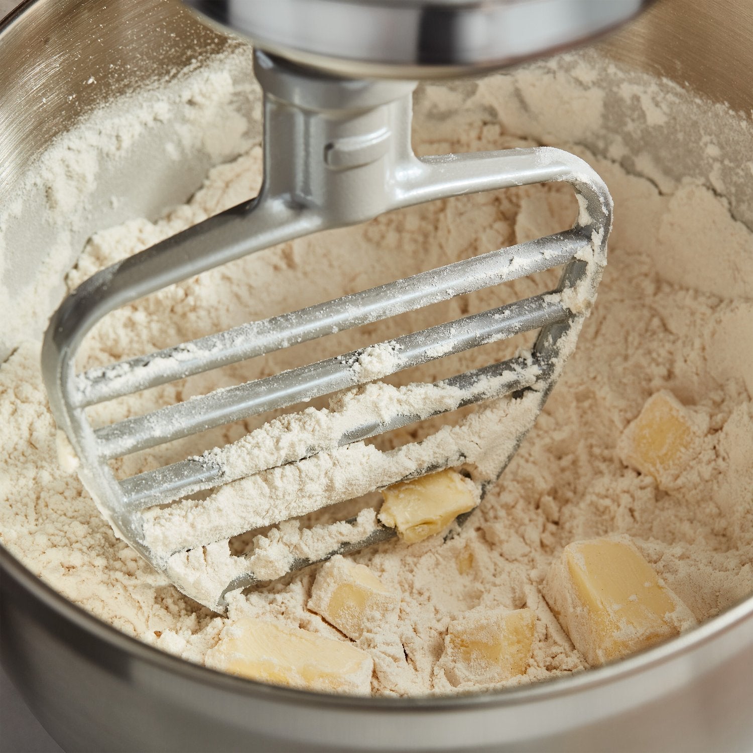 Silver pastry beater attachment with multiple mixing wires for stand mixers