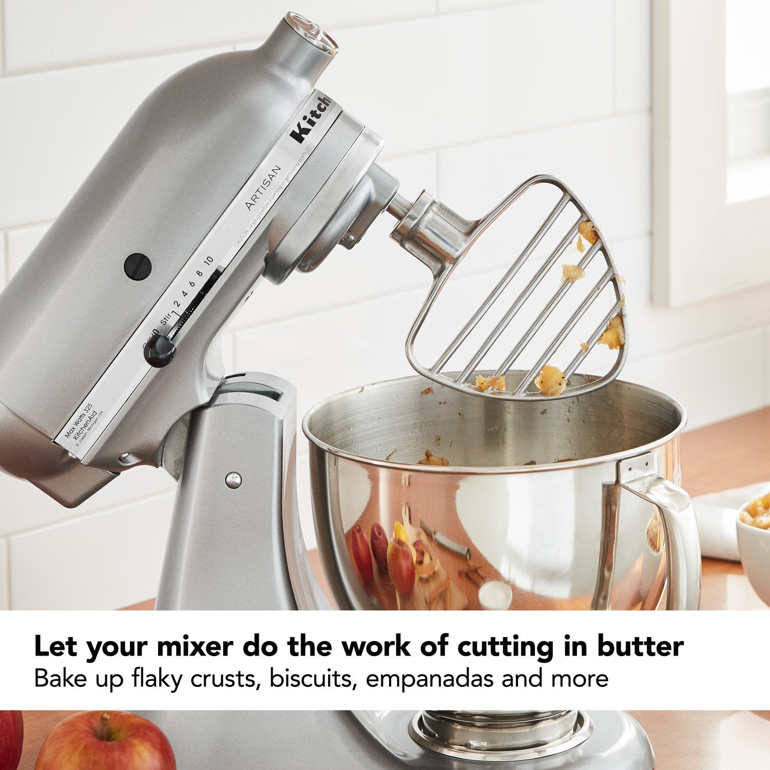 KitchenAid silver pastry beater attachment for tilt-head stand mixer, whisk tool