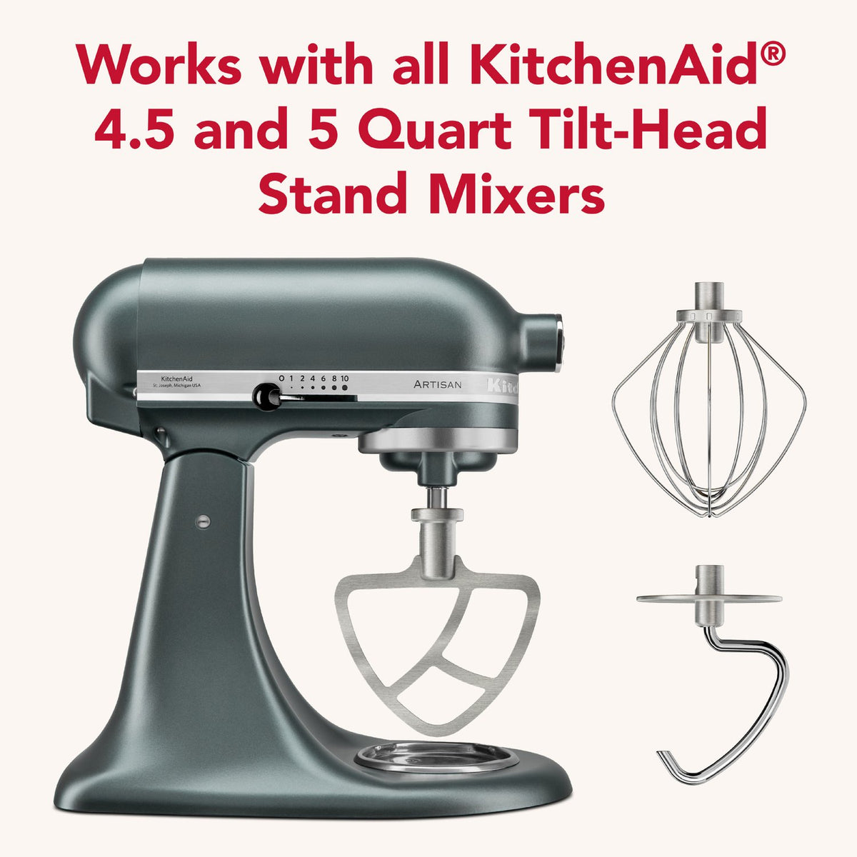 KitchenAid Stainless Steel Tilt-Head 3-Piece Accessory Set (KSMTH3PSS) - image 2