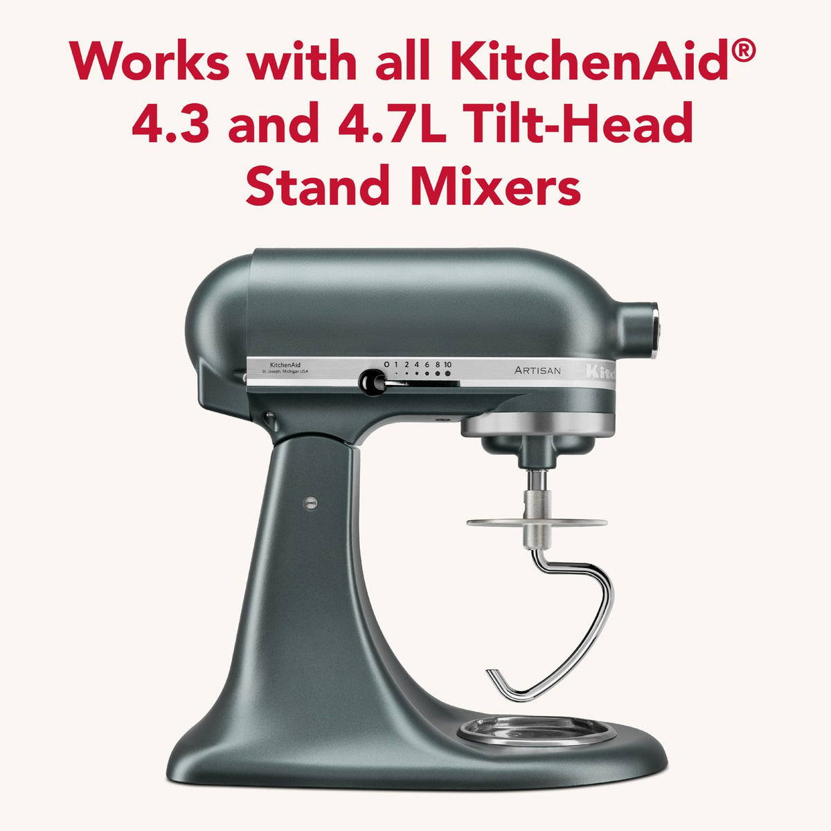 KitchenAid Stainless Steel Tilt-Head Dough Hook (KSMTHDHSS) - image 3
