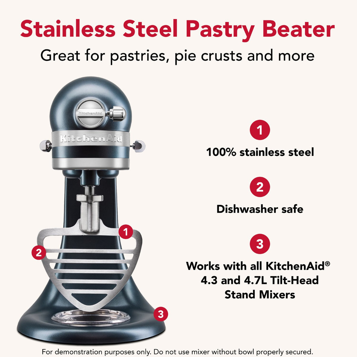 KitchenAid Stainless Steel Tilt-Head Pastry Beater (KSMTHPBSS) - image 3