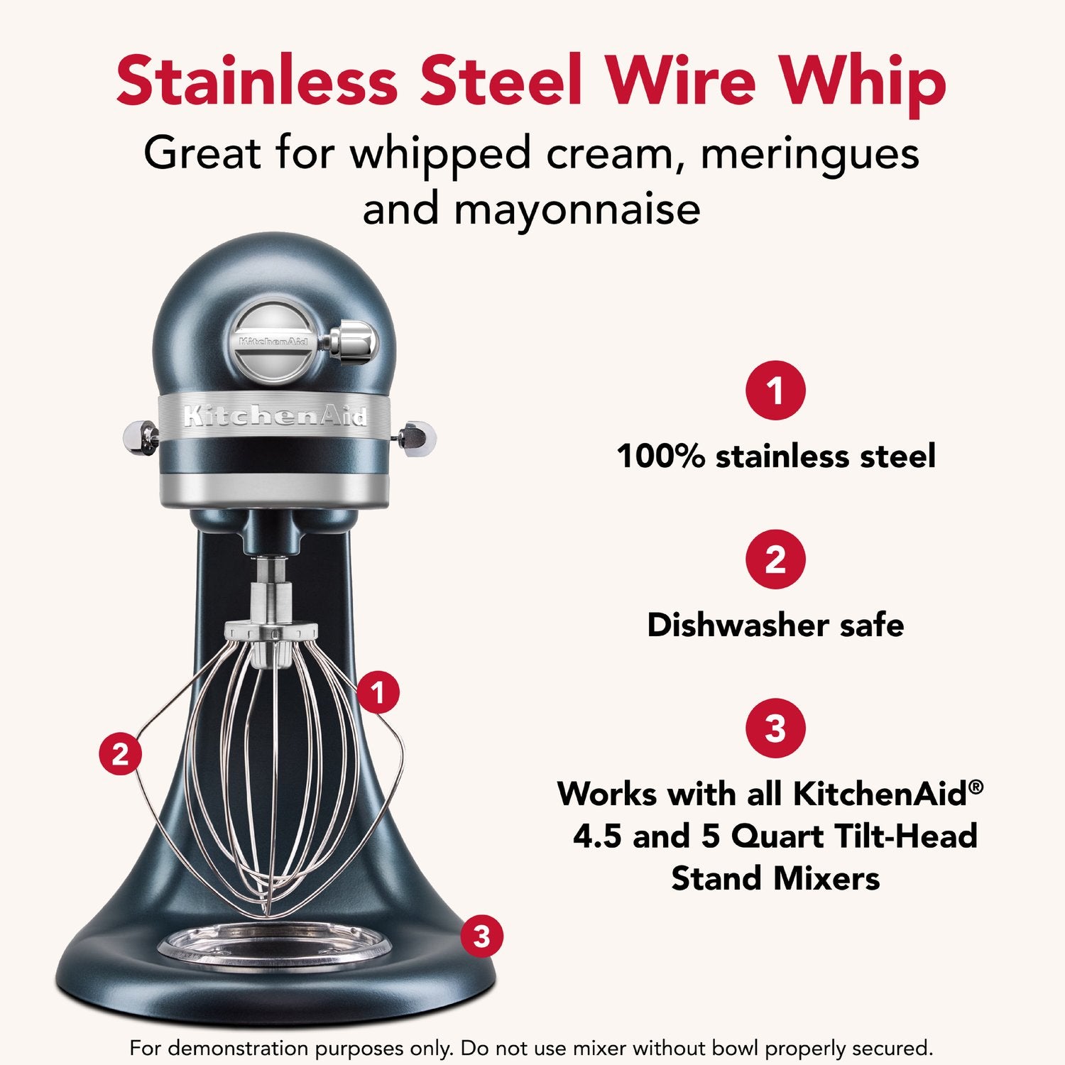 KitchenAid Stainless Steel Tilt-Head Wire Whip (KSMTHWWSS) - image 8
