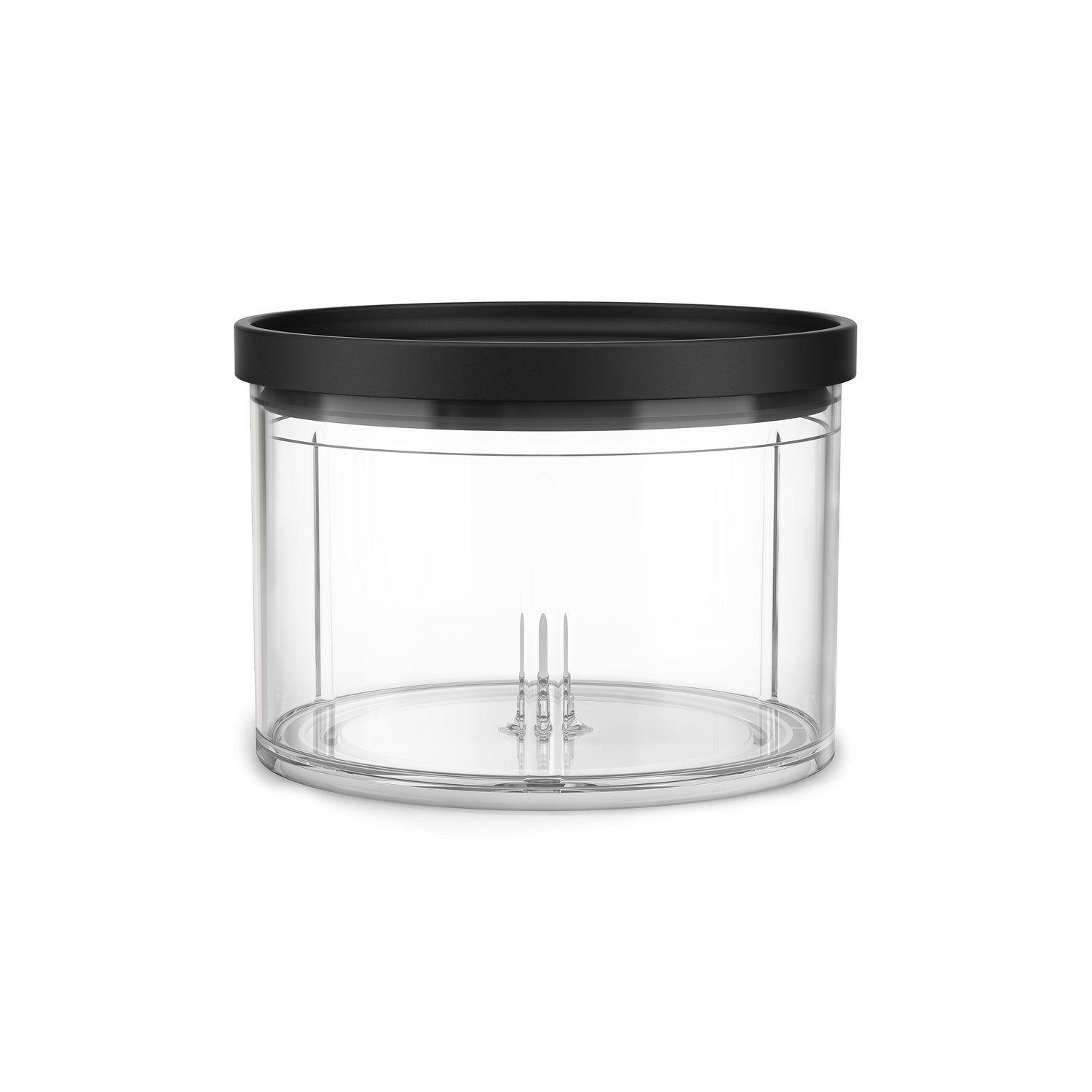 KitchenAid clear chopper bowl with matte black lid and central blade post
