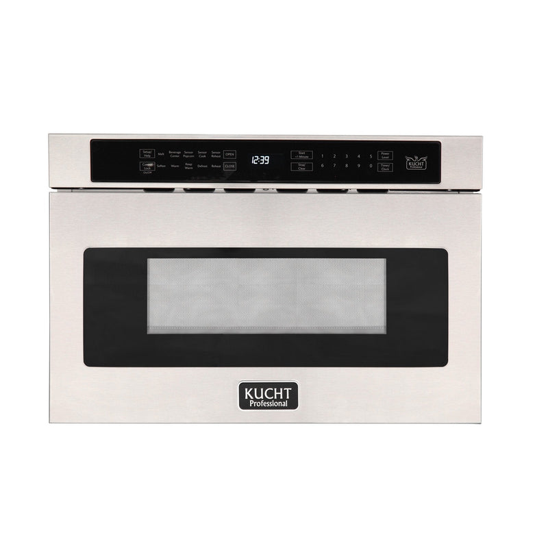 Kucht 5-Piece Appliance Package - 48-Inch Dual Fuel Range in Propane Gas with Refrigerator, Under Cabinet Hood, Dishwasher, & Microwave Drawer in Stainless Steel (APK5-KDF482/LP-S-20A-MWD)