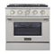 Kucht 30-Inch Propane Gas Range with Sealed Burners & 4.2 Cu. Ft. Convection Oven in Stainless Steel (KNG301/LP-S)