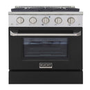 Kucht 30-Inch Propane Gas Range with Sealed Burners & 4.2 Cu. Ft. Convection Oven in Black (KNG301/LP-K)