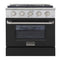 Kucht 30-Inch Propane Gas Range with Sealed Burners & 4.2 Cu. Ft. Convection Oven in Black (KNG301/LP-K)