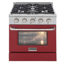 Kucht 30-Inch Propane Gas Range wkith Sealed Burners & 4.2 Cu. Ft. Convection Oven in Red (KNG301/LP-R)