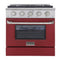 Kucht 30-Inch Propane Gas Range wkith Sealed Burners & 4.2 Cu. Ft. Convection Oven in Red (KNG301/LP-R)