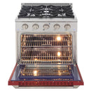 Kucht 30-Inch Propane Gas Range wkith Sealed Burners & 4.2 Cu. Ft. Convection Oven in Red (KNG301/LP-R)