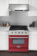 Kucht 30-Inch Propane Gas Range wkith Sealed Burners & 4.2 Cu. Ft. Convection Oven in Red (KNG301/LP-R)