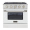 Kucht 30-Inch Propane Gas Range with Sealed Burners & 4.2 Cu. Ft. Convection Oven in White (KNG301/LP-W)