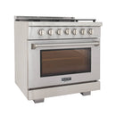Kucht 36-Inch Propane Gas Range with 5.2 cu ft. Oven (KFX360/LP-S)
