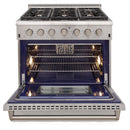 Kucht 36-Inch Propane Gas Range with Sealed Burners & 5.2 Cu. Ft. Convection Oven in Stainless Steel (KRG3618U/LP-S)