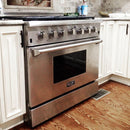 Kucht 36-Inch Propane Gas Range with Sealed Burners & 5.2 Cu. Ft. Convection Oven in Stainless Steel (KRG3618U/LP-S)