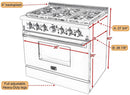 Kucht 36-Inch Propane Gas Range with Sealed Burners & 5.2 Cu. Ft. Convection Oven in Stainless Steel (KRG3618U/LP-S)