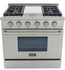 Kucht 36-Inch Propane Gas Range with 5.2 Cu. Ft. Convection Oven & Griddle in Stainless Steel (KRG3609U/LP-S)