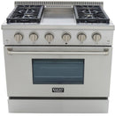Kucht 36-Inch Propane Gas Range with 5.2 Cu. Ft. Convection Oven & Griddle in Stainless Steel (KRG3609U/LP-S)
