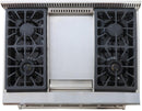 Kucht 36-Inch Propane Gas Range with 5.2 Cu. Ft. Convection Oven & Griddle in Stainless Steel (KRG3609U/LP-S)