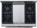 Kucht 36-Inch Propane Gas Range with 5.2 Cu. Ft. Convection Oven & Griddle in Stainless Steel (KRG3609U/LP-S)