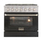 Kucht 36-Inch Propane Range with Sealed Burners & 5.2 Cu. Ft. Convection Oven in Black (KNG361/LP-K)