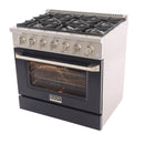 Kucht 36-Inch Propane Range with Sealed Burners & 5.2 Cu. Ft. Convection Oven in Black (KNG361/LP-K)